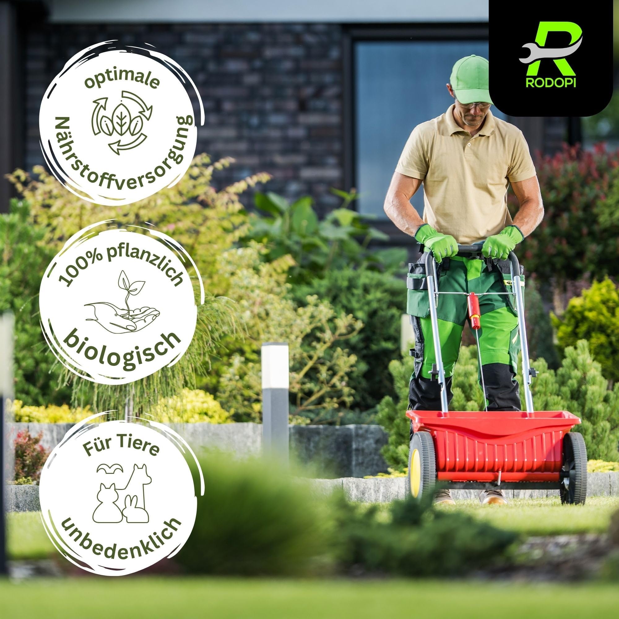 100% Pflanzlicher Bio Rasendünger Herbst 20kg - Kaliumreich, Staubarmes Granulat - Macht Rasen Winterfest, Moosfrei & Gesund - Ideal für Streuwagen, Herbstdünger für dichten, starken Rasen