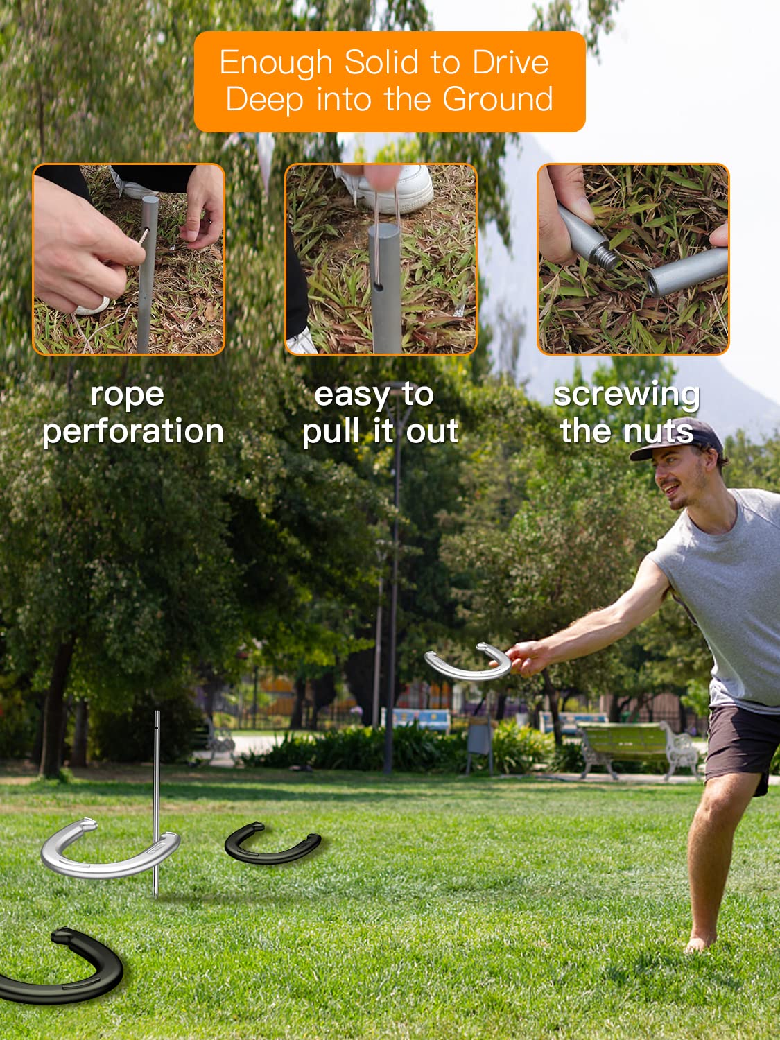 NQV Horseshoe Game Set for Adults Indoor Outdoor