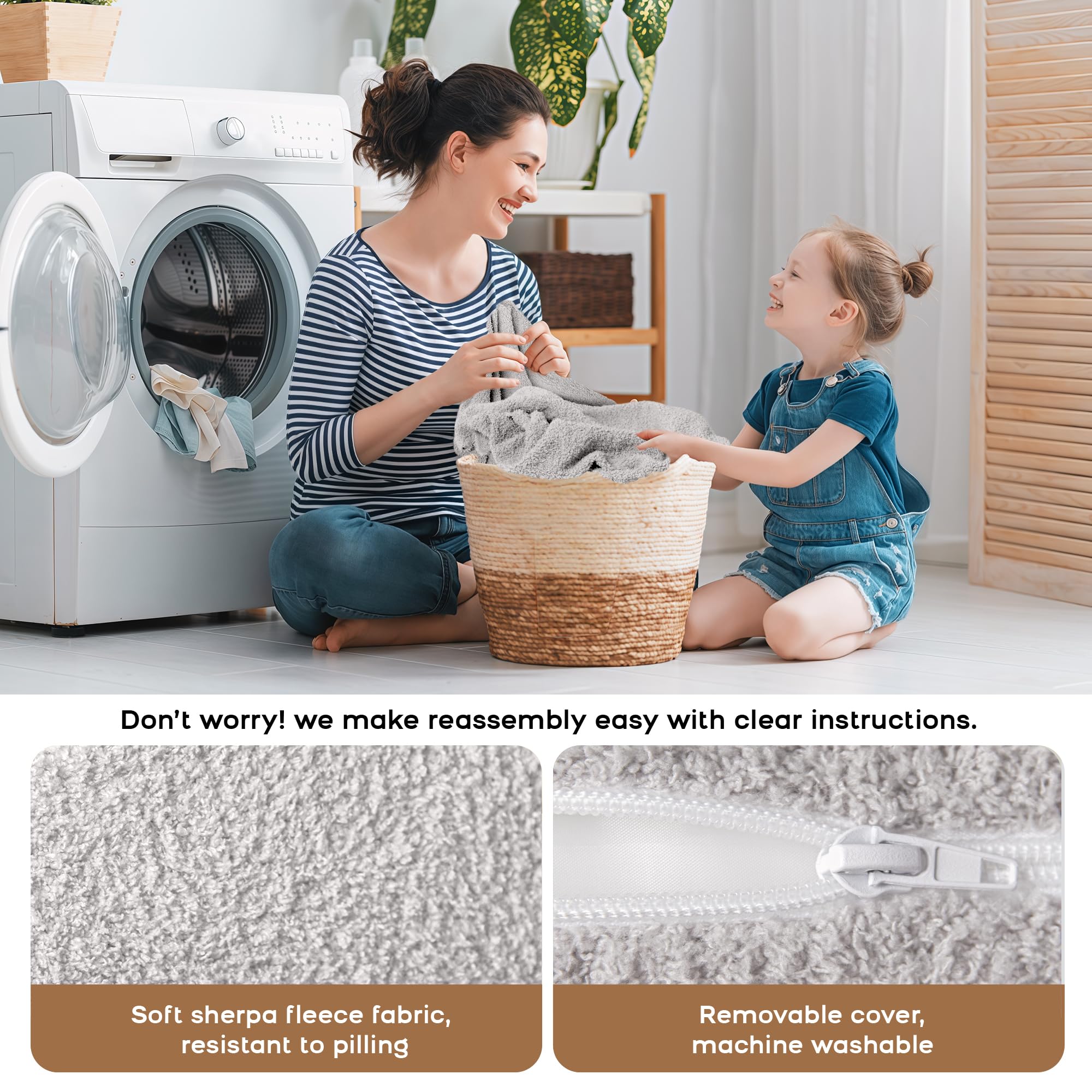 BanaSuper Poltrona Letto Bambini 2-in-1, Divano per Bambini con Tasca in Stoffa, Divano Convertibile e Lettino Pieghevole, Tessuto Sherpa Morbido, Copertura Lavabile, Grigio