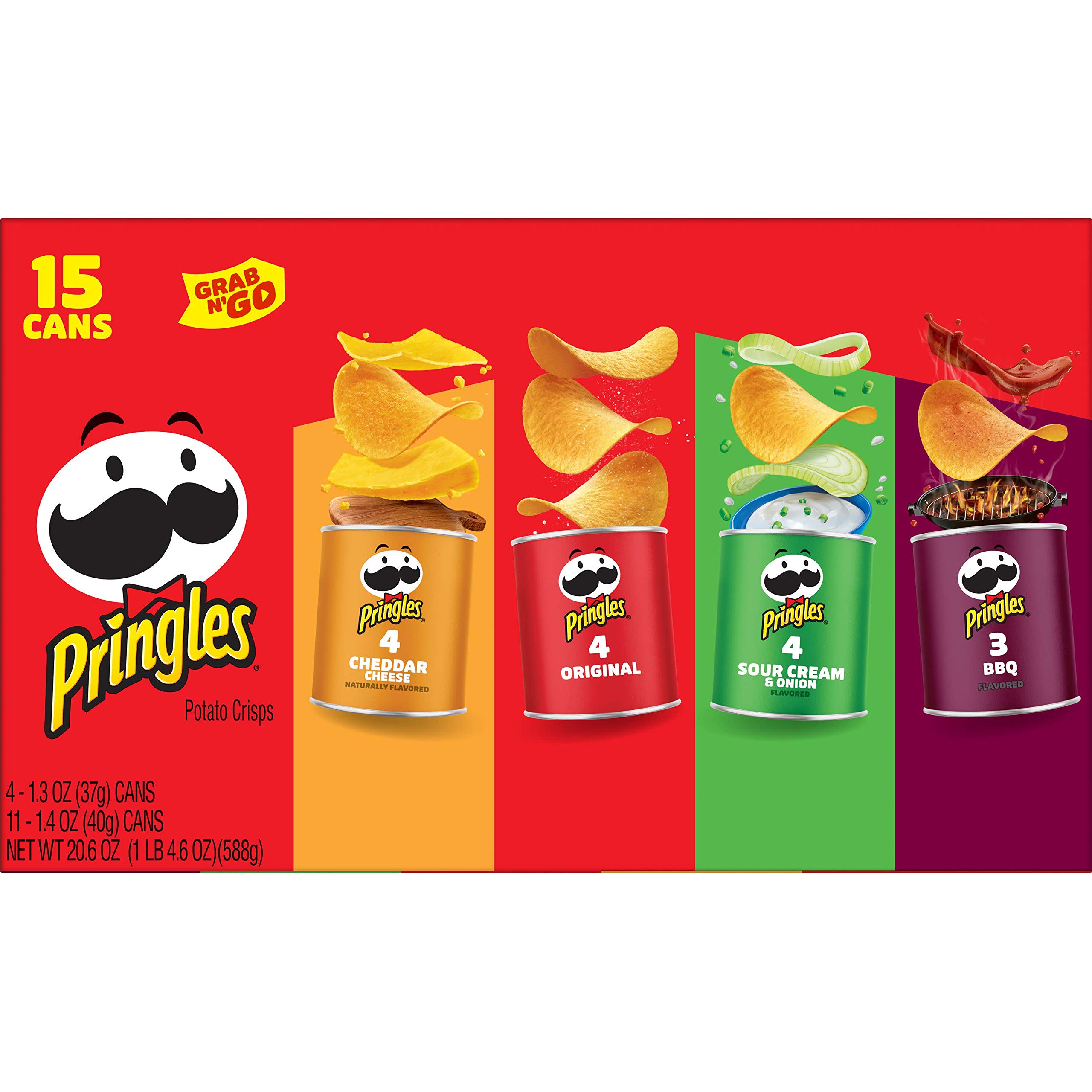 Pringles Potato Crisps Chips Variety Pack, Lunch Snacks, Office and