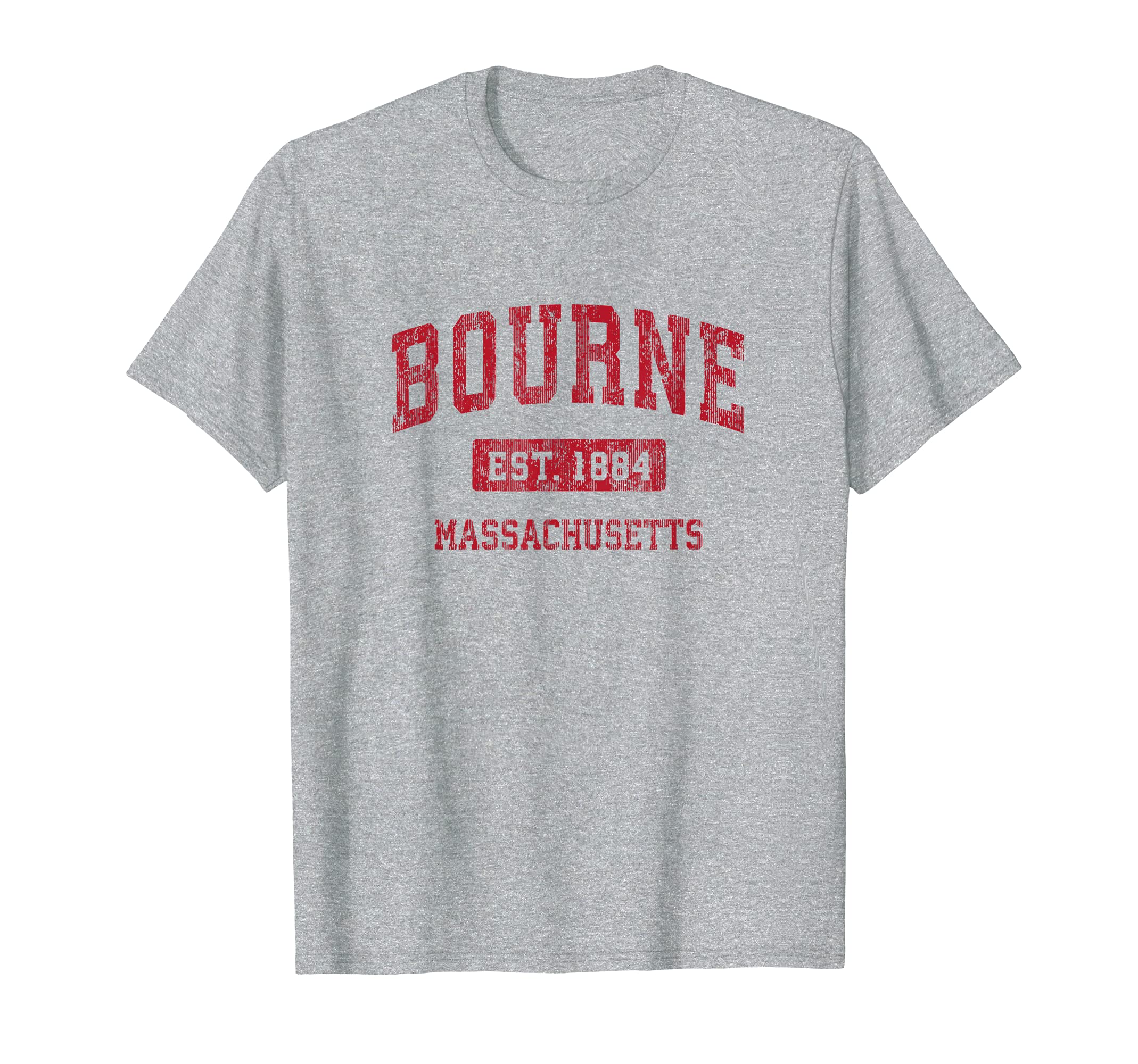 Bourne Massachusetts MA Vintage Sports Design Red Design T-Shirt