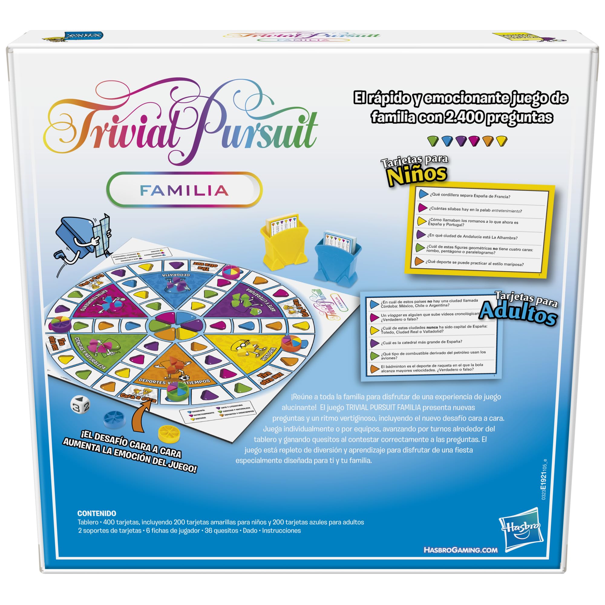 Hasbro Gaming Trivia - Gioco da tavolo Trivial Pursuit edizione per famiglie, per serate dii giochi in famiglia, a partire dagli 8 anni (lingua italiana non garantita)