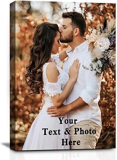 YUNART Ship Next Day - Custom Canvas Prints with Your Photos, Personalized Canvas with Pictures Print for Wall Art Bedroom, Customized Photo Gifts for Couple Men Women Mom Baby Dog Family - 8"x10"