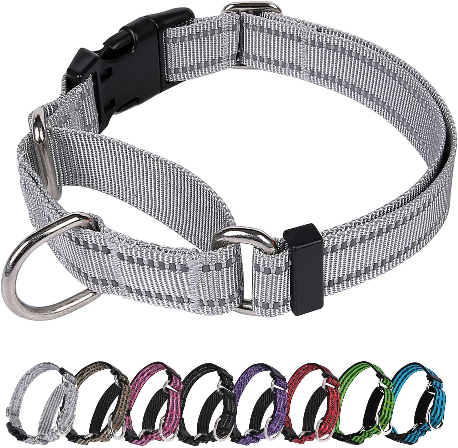 Mighty Paw Martingale Nylon Training Collar with Buckle Limited Slip Design for