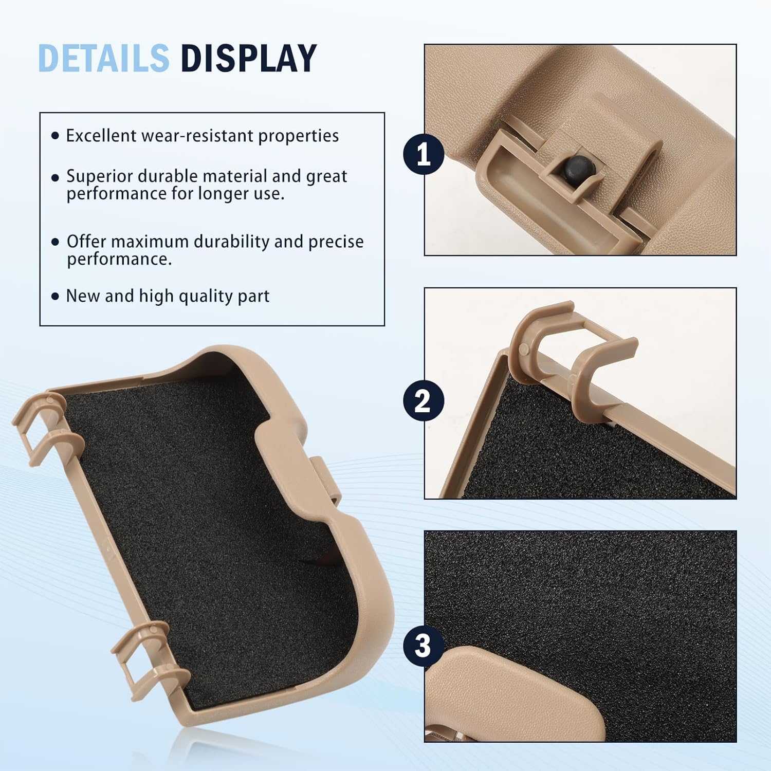 Replacement Overhead Console Sunglasses Holder Box Tan Storage Bin Fits 2002-2007 F250 F350 F450 Super Duty w/Out Sunroof 2C3Z 7811586 BAA