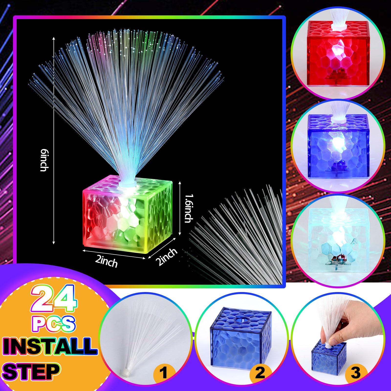 Mini Fiber Light Snapklik.com : Amylove 12 Pack Mini Fiber Optic Lights - Small Fiber ...