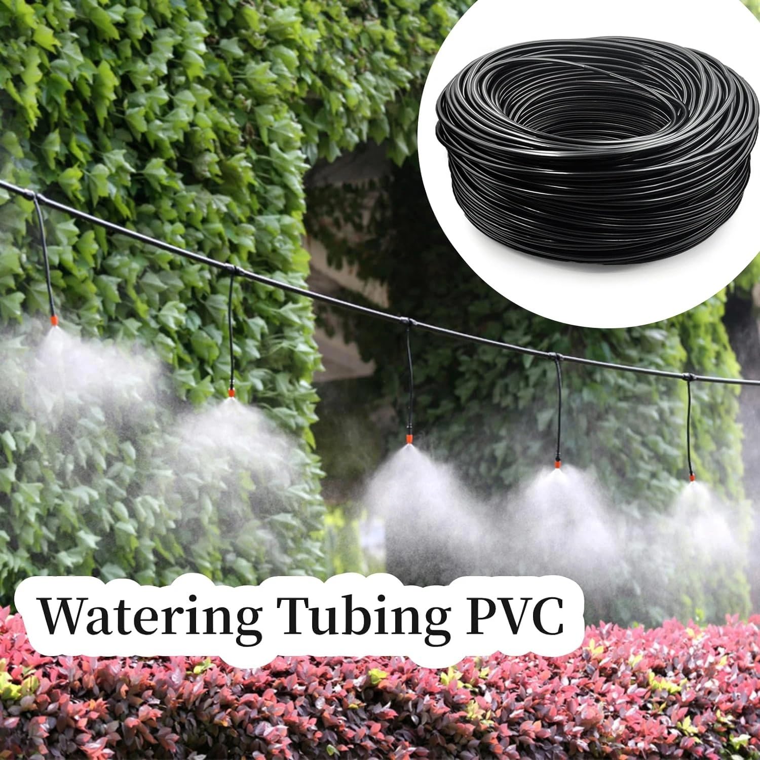 Tubo da giardino 4/7 mm, di irrigazione, tubo micro gocciolante in PVC regolabile(30m)