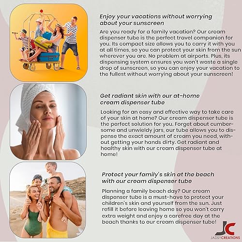 Miniatura 5 de (24 piezas por paquete) Tubo cosmético vacío transparente de 1.0 fl oz con contenedor de jeringa gratis Frasco frasco con tapa abatible