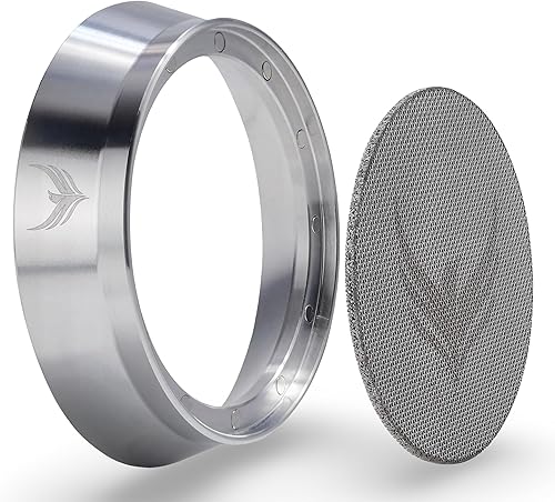 Juego de embudo de dosificación de espresso de 2.126 in y pantalla de disco magnético para café, anillo dosificador y filtro para portafiltros