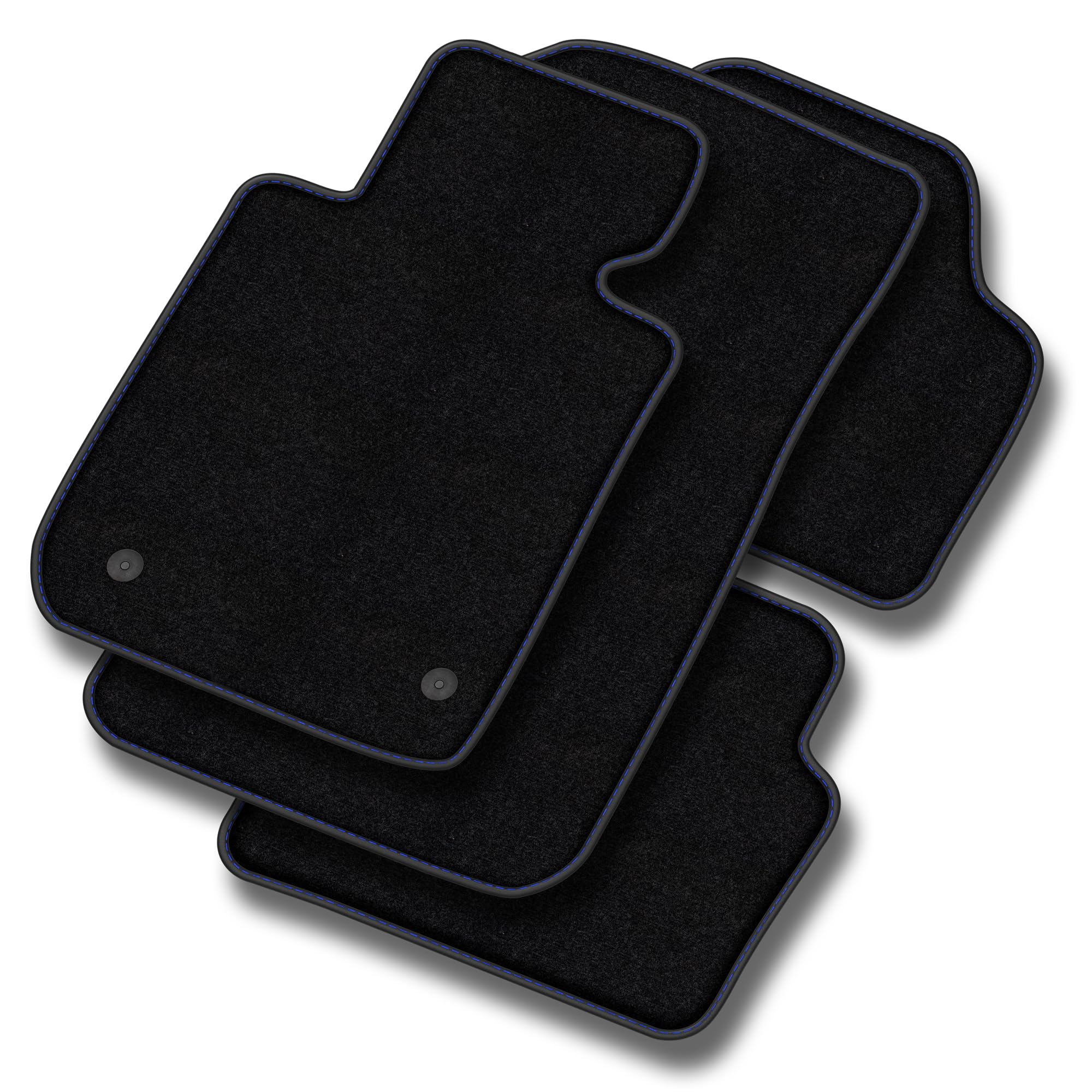 MOTOS Basic Tapis Voiture En Velours Destiné à Volkswagen Tiguan II 2016-2024 - Basic, Matériau, Bleu - Découvrez Un Nouveau Confort De Conduite Avec Un Jeu De Tapis De Sol