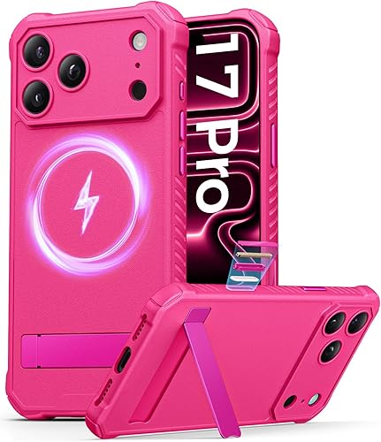 Miniatura 9 de Funda para iPhone 17 Pro con soporte y botón de control de cámara, compatible con MagSafe y protección completa de la cámara, funda delgada de