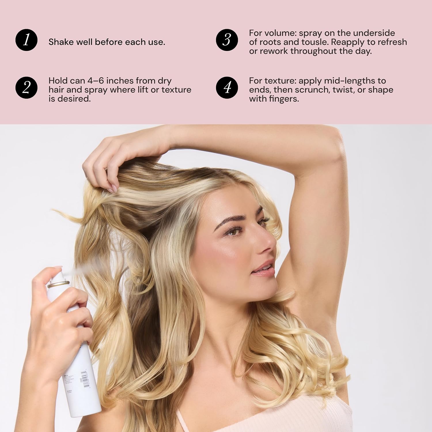 L'ANGE HAIR Full Grit Volumizing Dry Texture Spray for Hair - Root Lift Spray with Flexible Touchable Hold & Airy Grip, Touchable Lightweight Volume for Effortless Styles & Next-Day Refresh - 5 oz