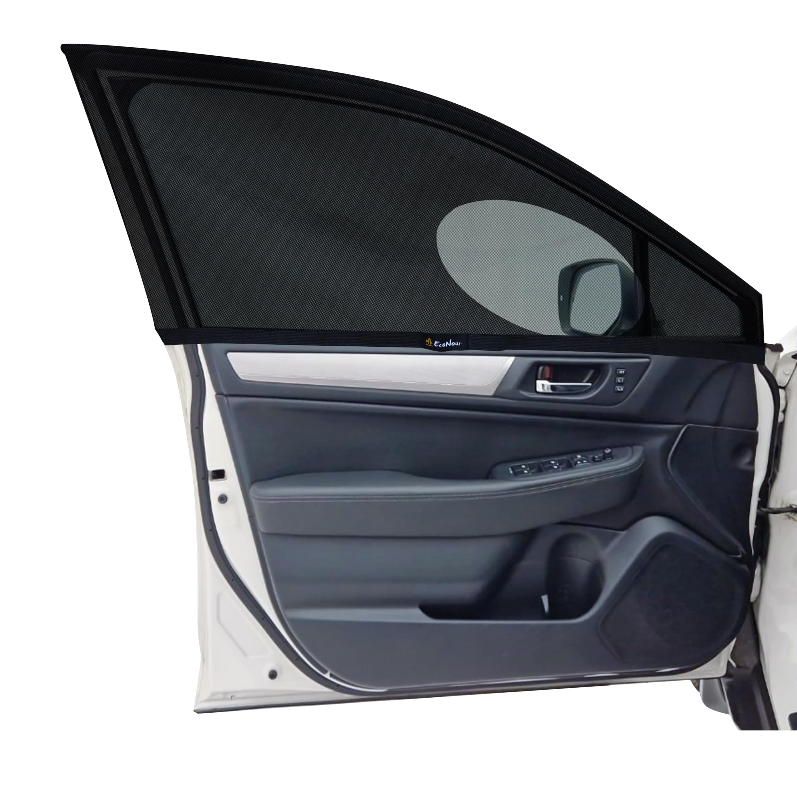 EcoNour Car Front Side Window Sun Shades Compatible for Subaru Outback | 2Pack Breathable Super Stretchy Mesh Sun Shade | Heat Block UV Protection Car Window Screen Covers | Mosquito Net Curtains