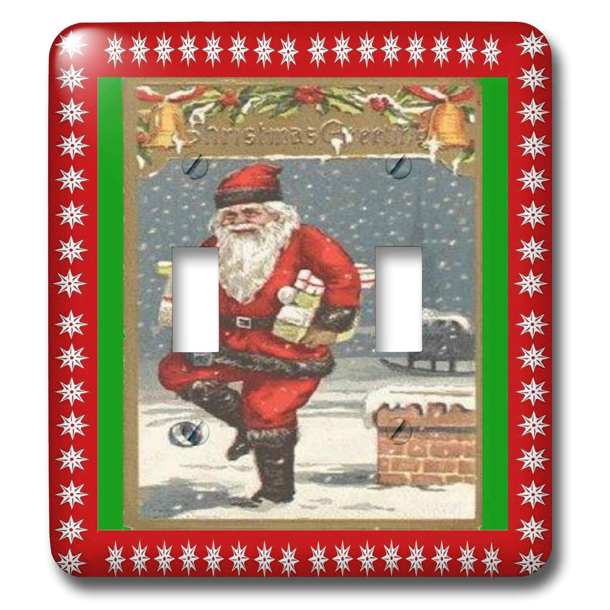 Père Noël sur toit interrupteur double bascule pour remplacer une plaque blanche usée