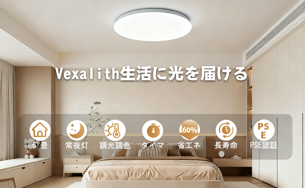 Amazon.co.jp : 「2026 日本照明工業会加盟」LED シーリングライト 6畳