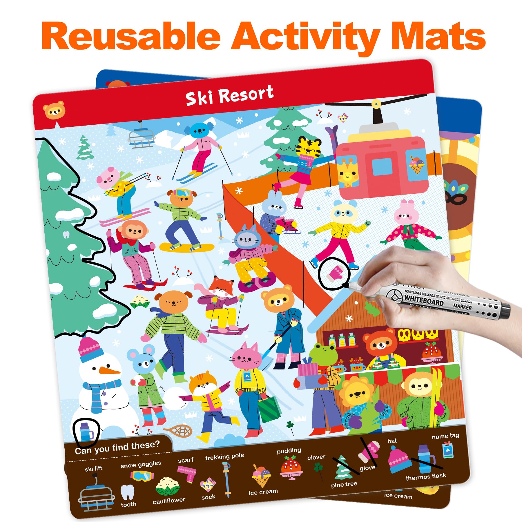 Busca y encuentra juego educativo para niños de 3, 4, 5, 6 años de edad, actividades de aprendizaje preescolar reutilizables, juguetes de arte y manualidades | Construye vocabulario, regalos 2