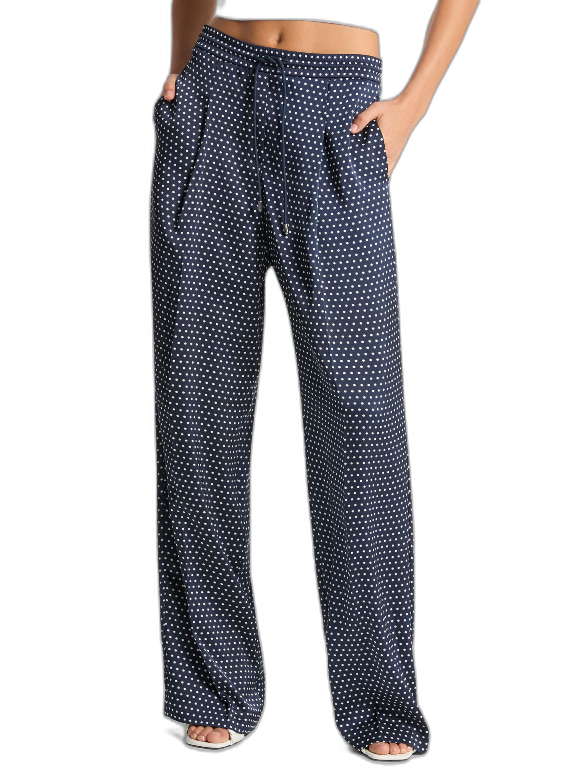 Michael Kors Womens Dot Pleated Track Pant