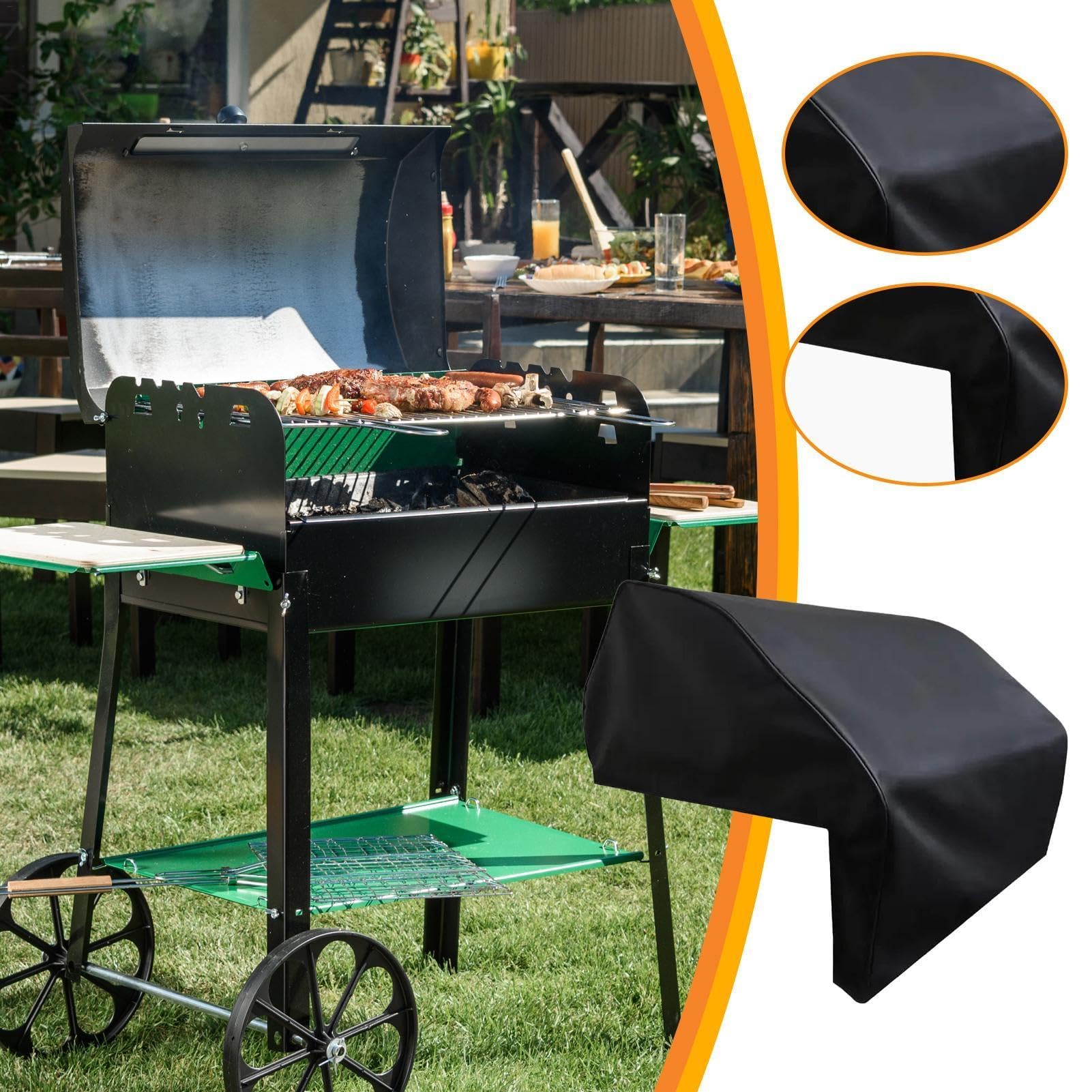 Copertura impermeabile per barbecue, protezione antivento integrata per bruciatori per campeggio, picnic e barbecue all'aperto, accessorio durevole per tutte le condizioni atmosferiche