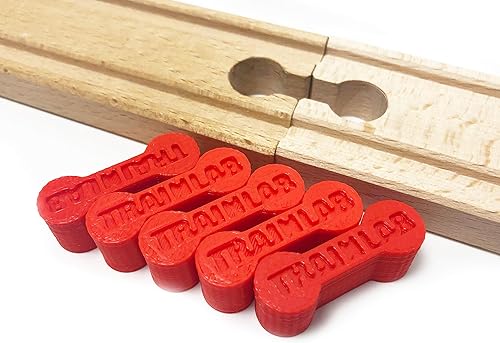TrainLab Conectores adaptadores de pista de tren de hueso de perro (5 piezas) (rojo)