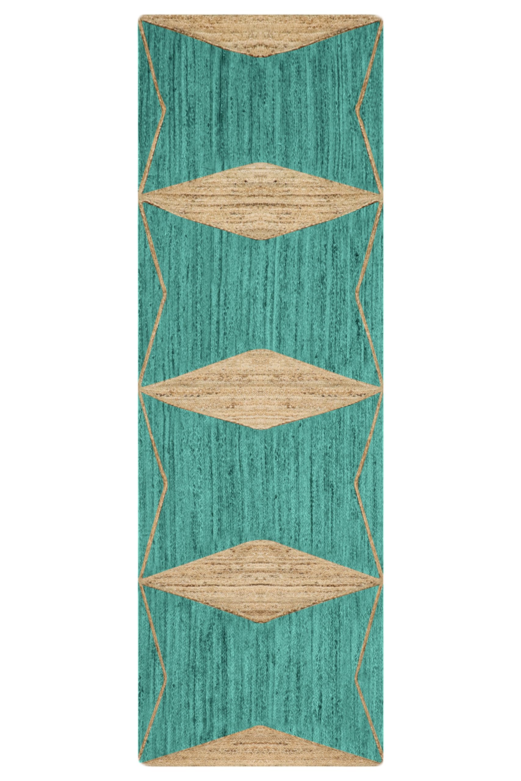 Tapis de couloir tressé main Kilim en jute bohème 6x350 cm
