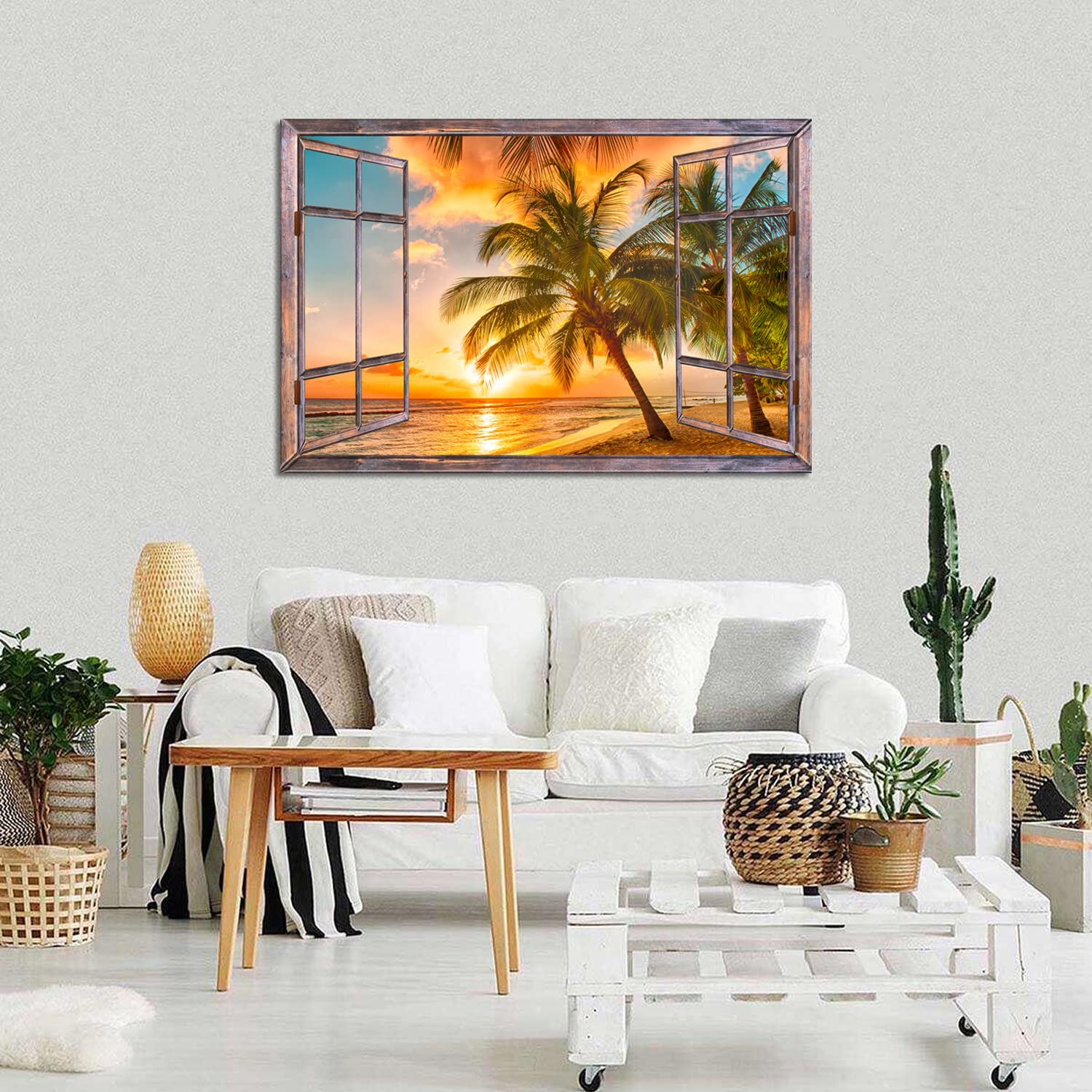 Amazon.com: Large Window Beach Pictures Sunset Ocean Landscape