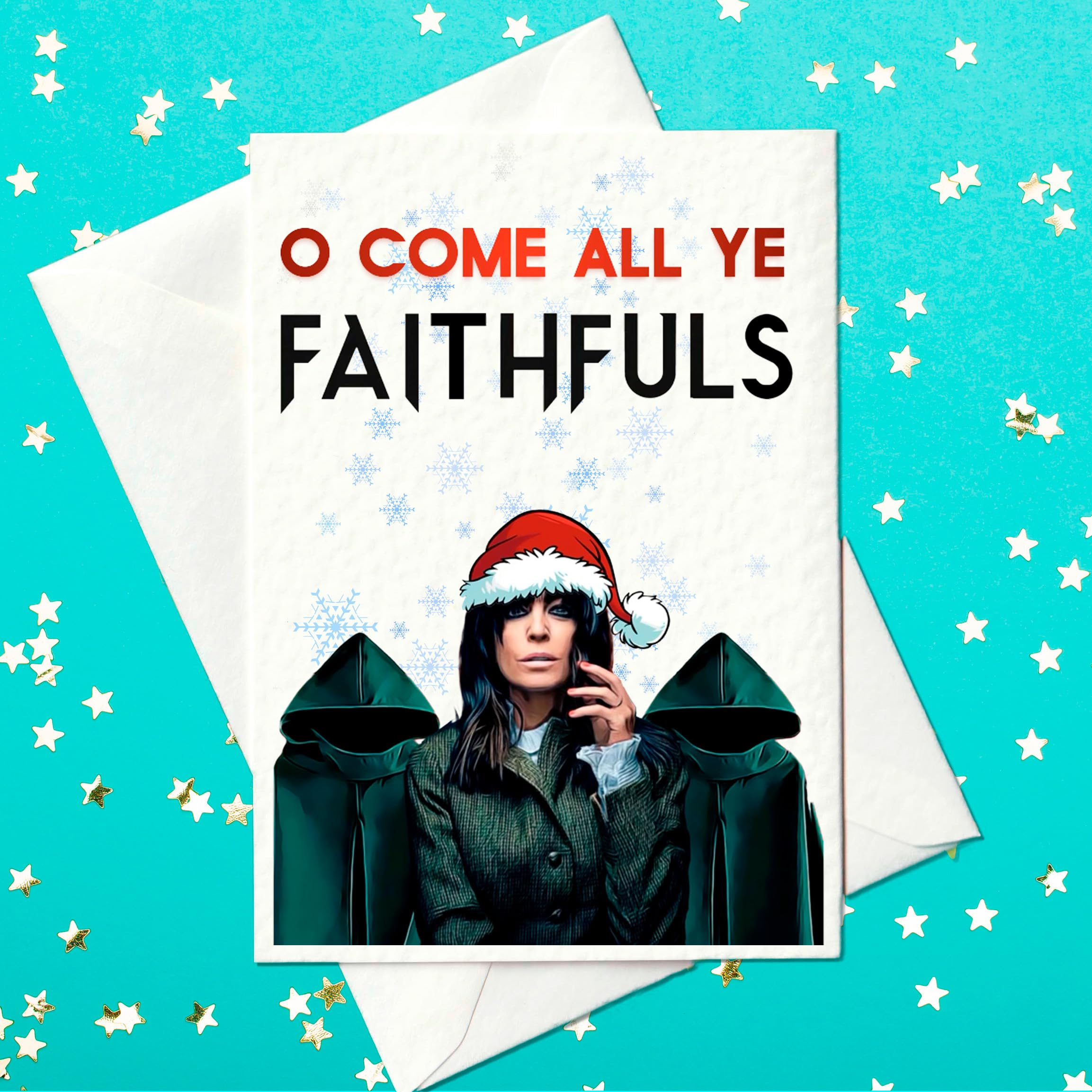 PRICKLY CARDS O Come All Ye Faithfuls Funny Christmas Card | The Traitors UK Inspired Card | Witty TV Show Christmas Card | Dark Humour Greeting Card for Friends