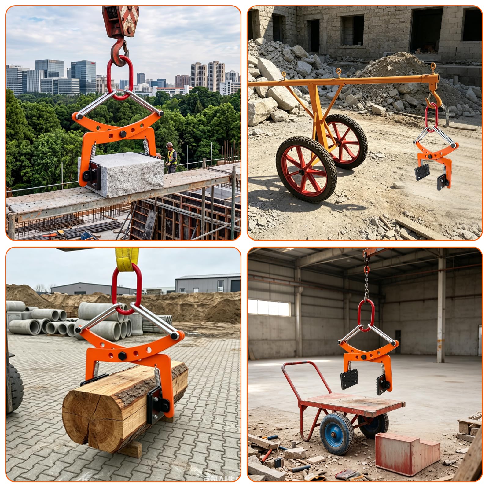 280 kg Versetzzange Bordsteinzange, Steinheber Steingreifer Bordsteinzange Hebezange Zum Anheben und Transportieren Verstellbare Öffnung 8-30 CM, Verdickte Stahlplatte