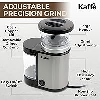 Vista 18 de Kaffe - Molinillo eléctrico de café con rebabas (5.5 onzas) con ajustes de grosor ajustables, rebabas planas, [nuevo motor mejorado], molinillo