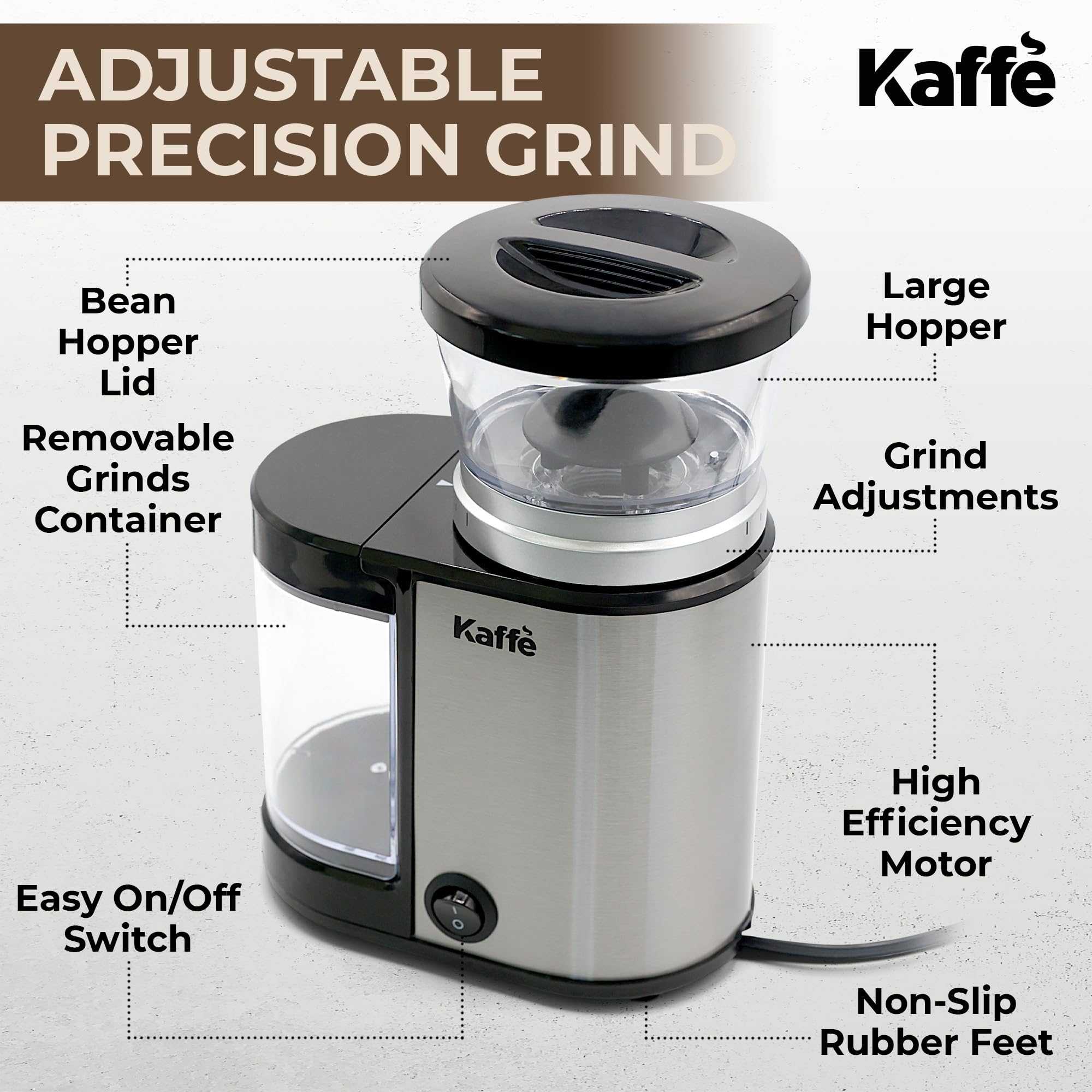Kaffè Burr Coffee Grinder - Fresh Coffee! -4