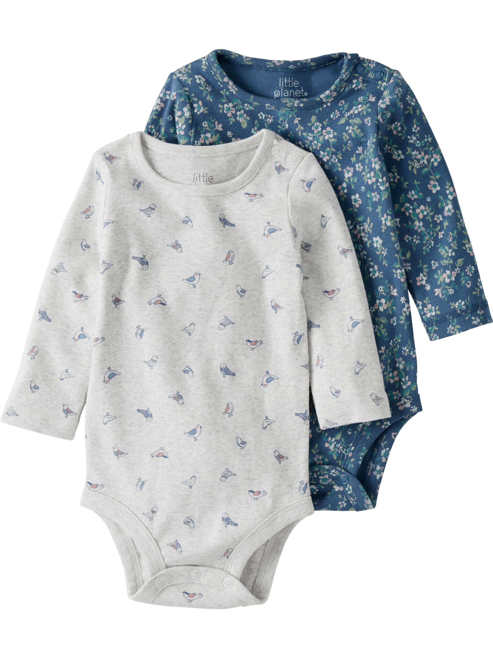 little planet by carter's Baby 2-Pack Organic Cotton Long-Sleeve Bodysuits