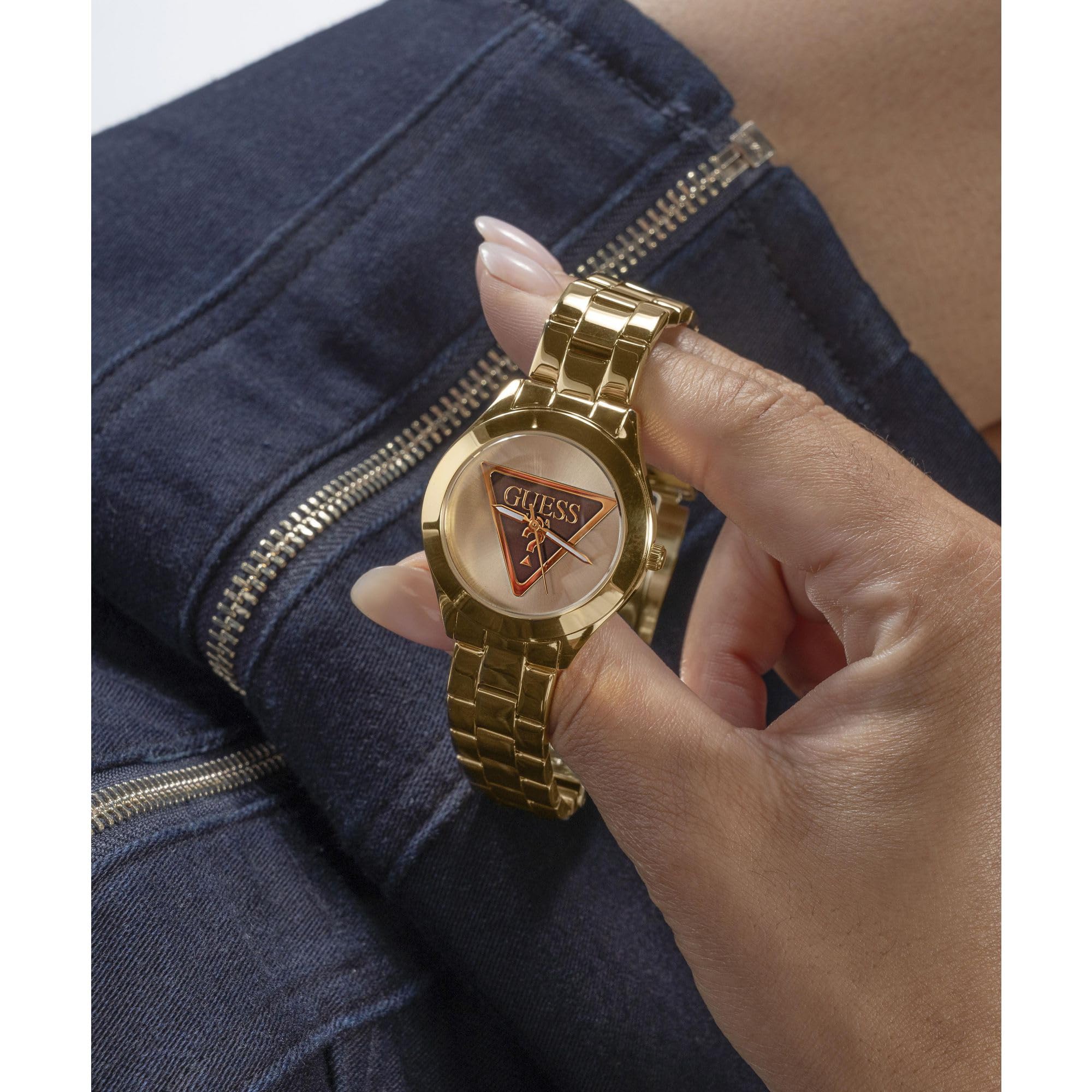 Guess Tri Plaque Reloj de Acero Inoxidable para Mujer