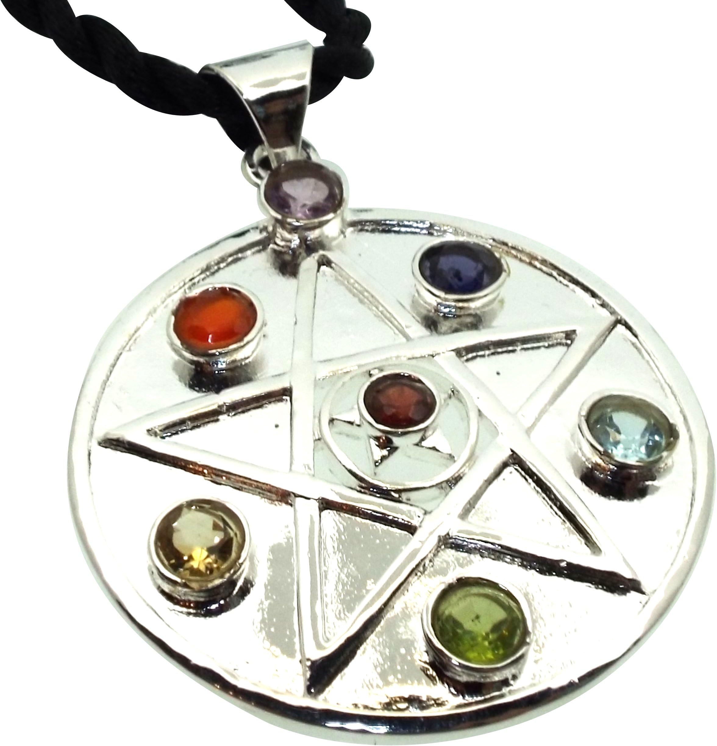 AngelleesaDesigns Ltd Chakra Gemstone Pentagram Pendant