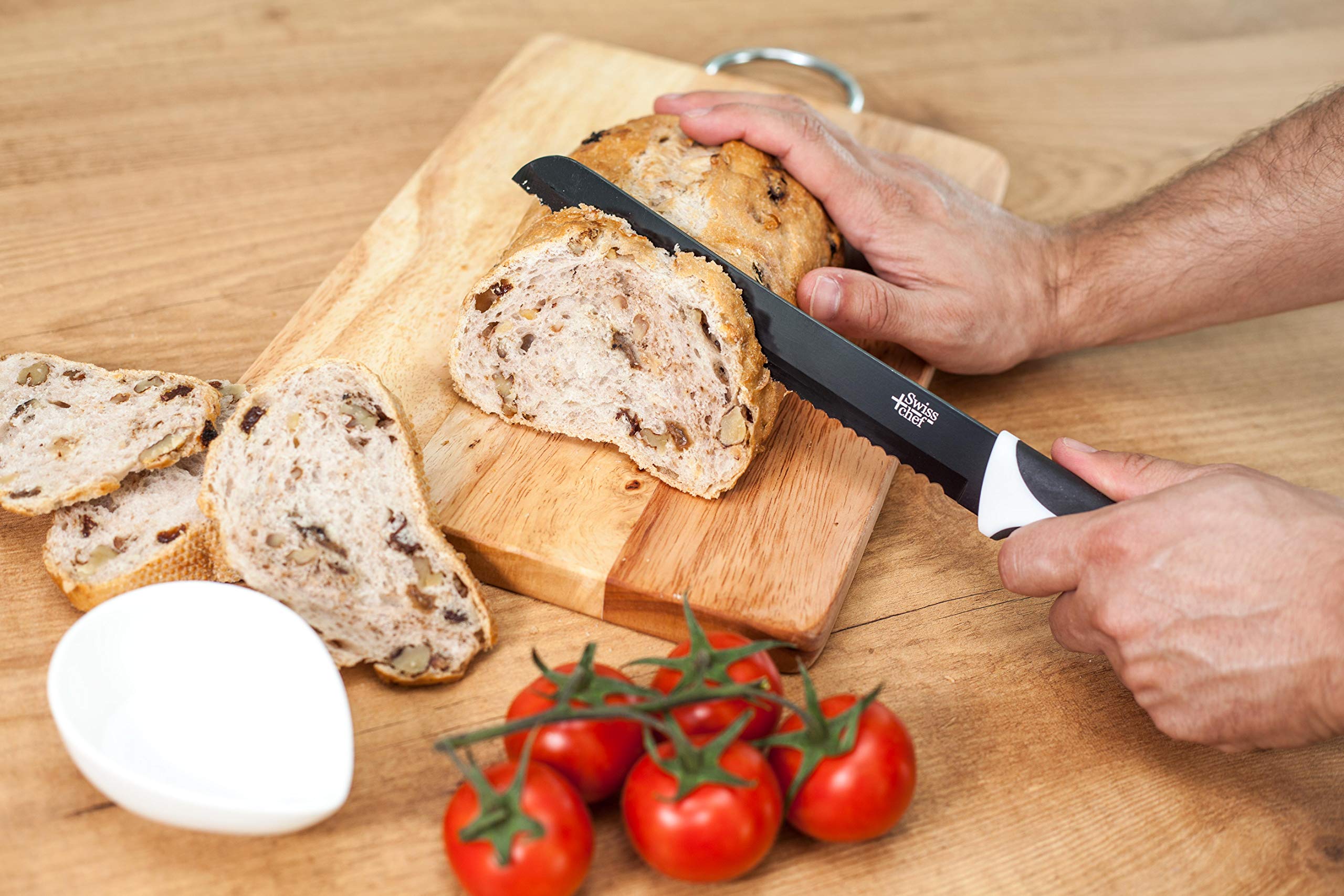 Cecotec Zestaw 6 szwajcarskich profesjonalnych noży. Czarny. Antypoślizgowy i wygodny uchwyt. Swiss Chef