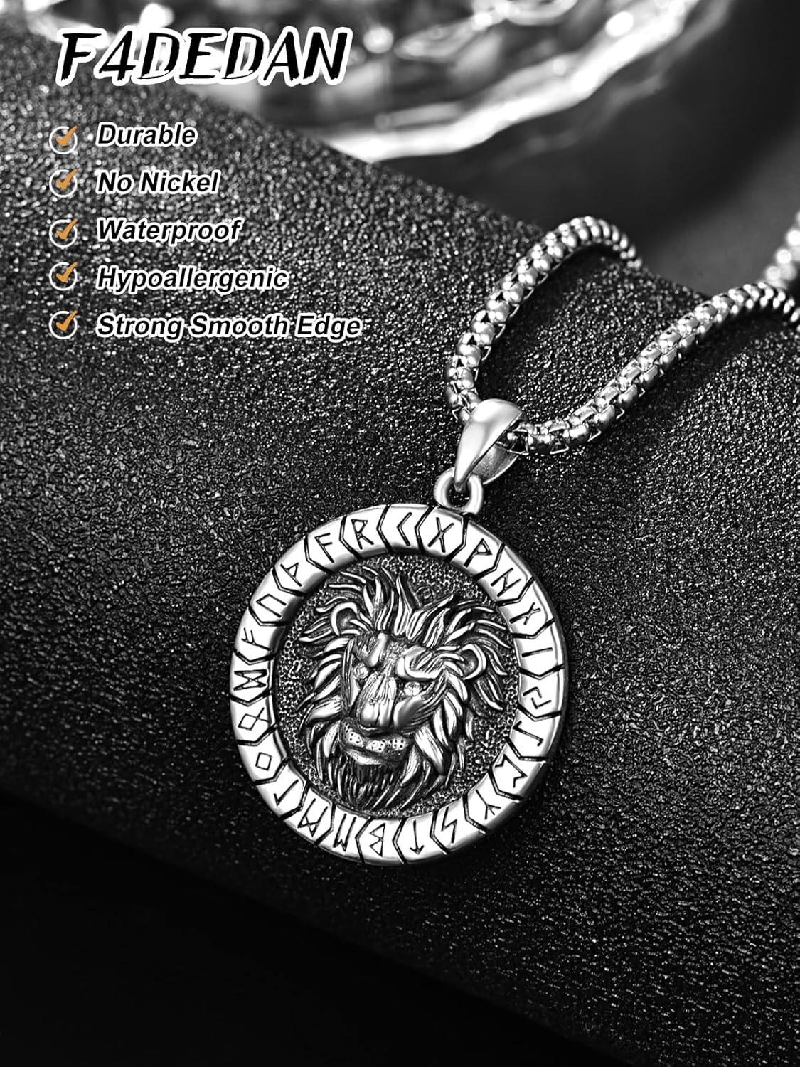 925 Sterling Silver Lion Necklace for Men Animal Pendant Lion Jewelry Gifts - Image 3