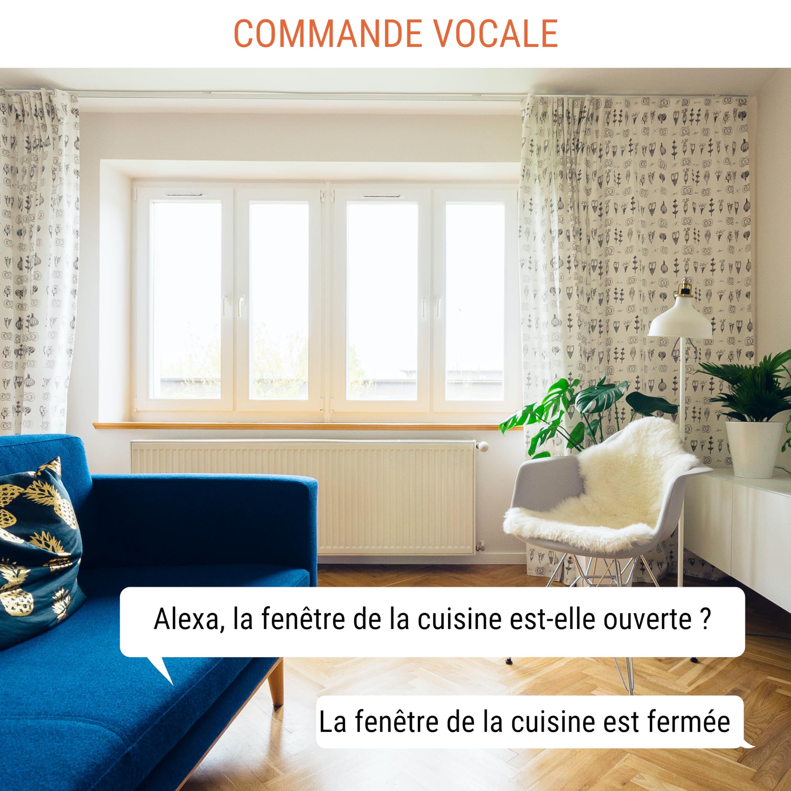 Konyks Senso Charge 2, Lot de 2 Détecteurs d'ouverture Wi-FI avec Batterie Rechargeable, autonomie jusqu'a 1 an, Notifications sur Smartphone, automatisations faciles, Compatible Alexa & Google Home