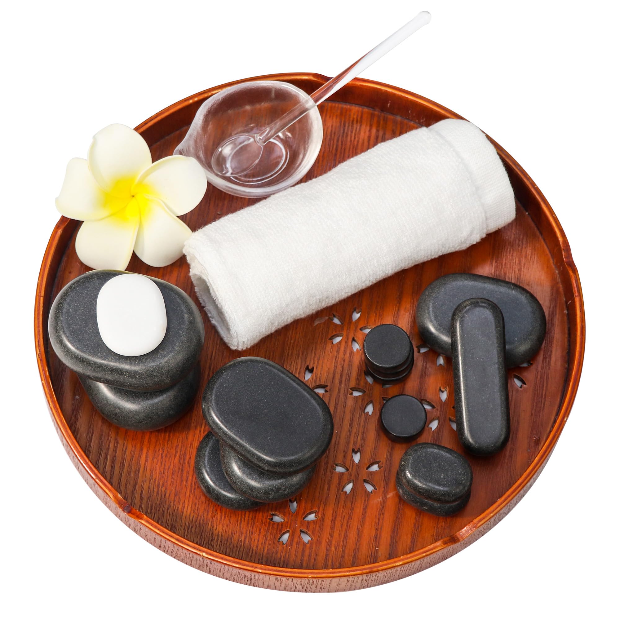 Master Massage Hot Stone Heiße Massagesteine in dekorativer Bambumskiste 40 St