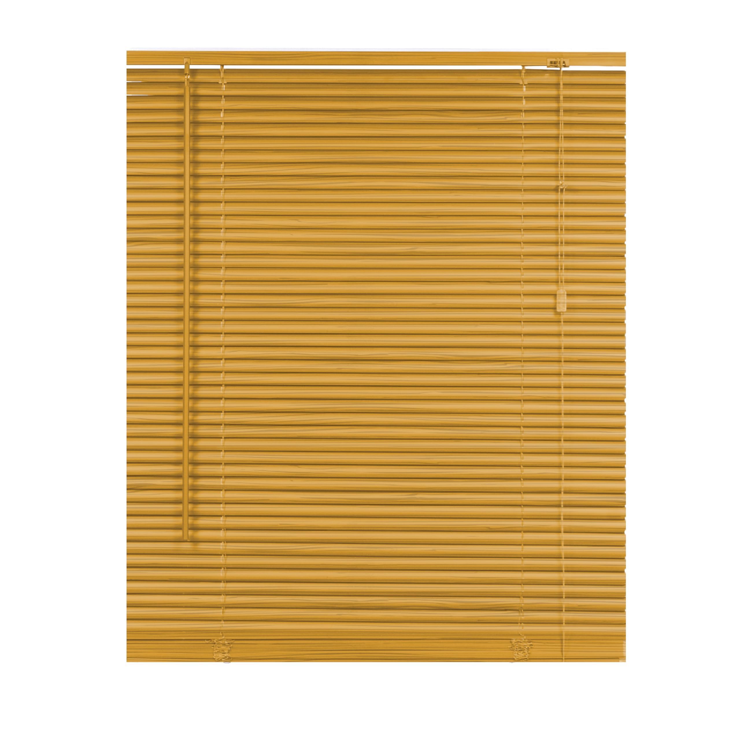 REHAN & CO PVC Wooden Grain Venetian Blinds 25mm Slats - Made to Measure Wood Effect Windows Blind, Easy Fit Child Safe Shutters for Home & Office (Teak, 75W x 150H cm)