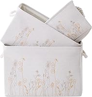 Vista 8 de Paquete de 3 contenedores de almacenamiento, canastas de almacenamiento de tela para almacenamiento plegables de lona medianas para organización