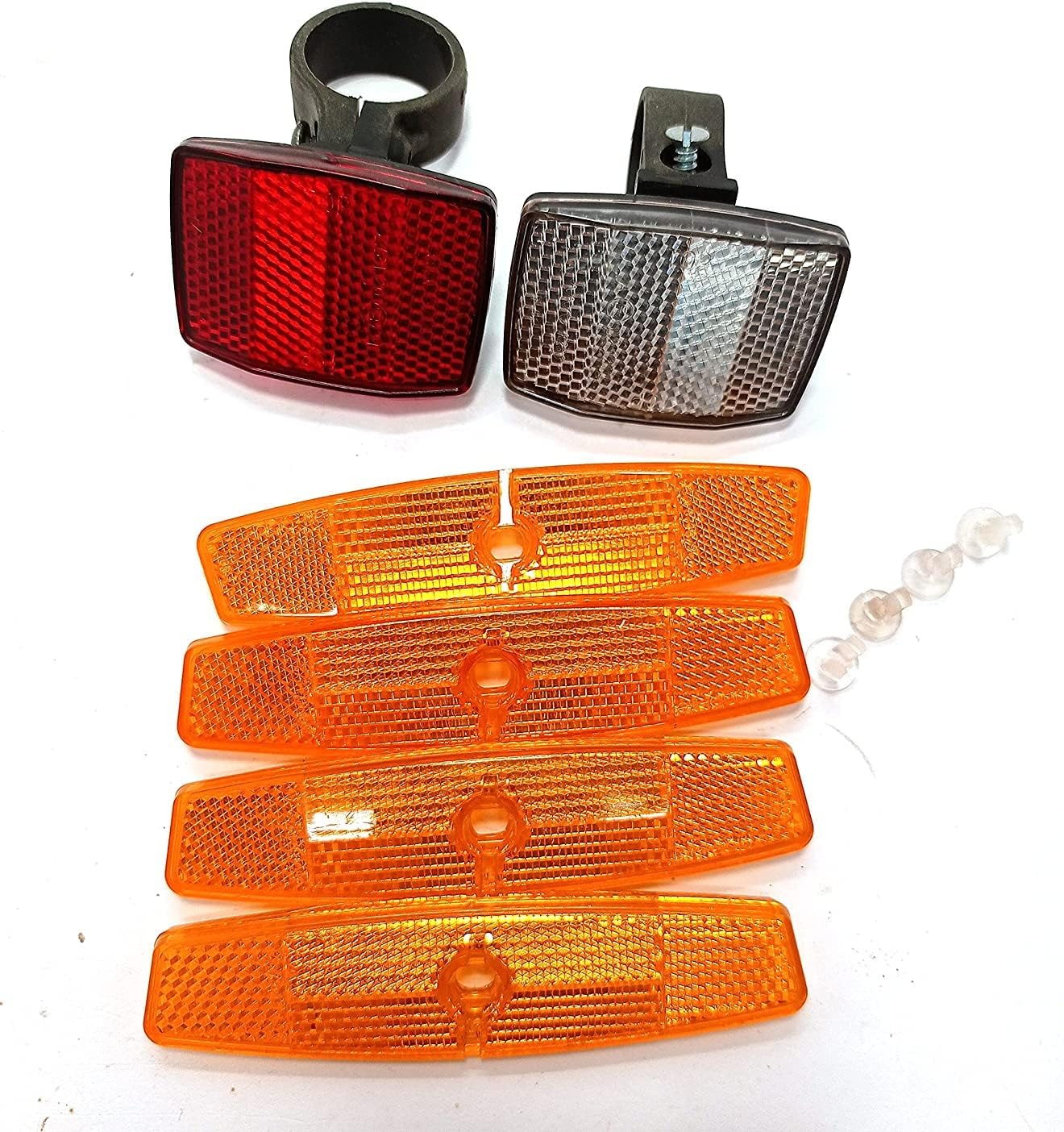 Priya Bikes™ Complete Reflector Light Set of 6 Pcs, Front & Rear Lights with 4Pcs Spoke Reflectors for All Kind of Bicycles