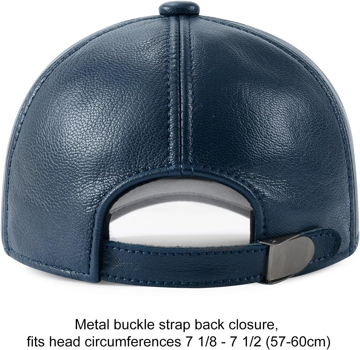 FEINION Men's Leather Hat Adjustable Genuine Leather Baseball Cap