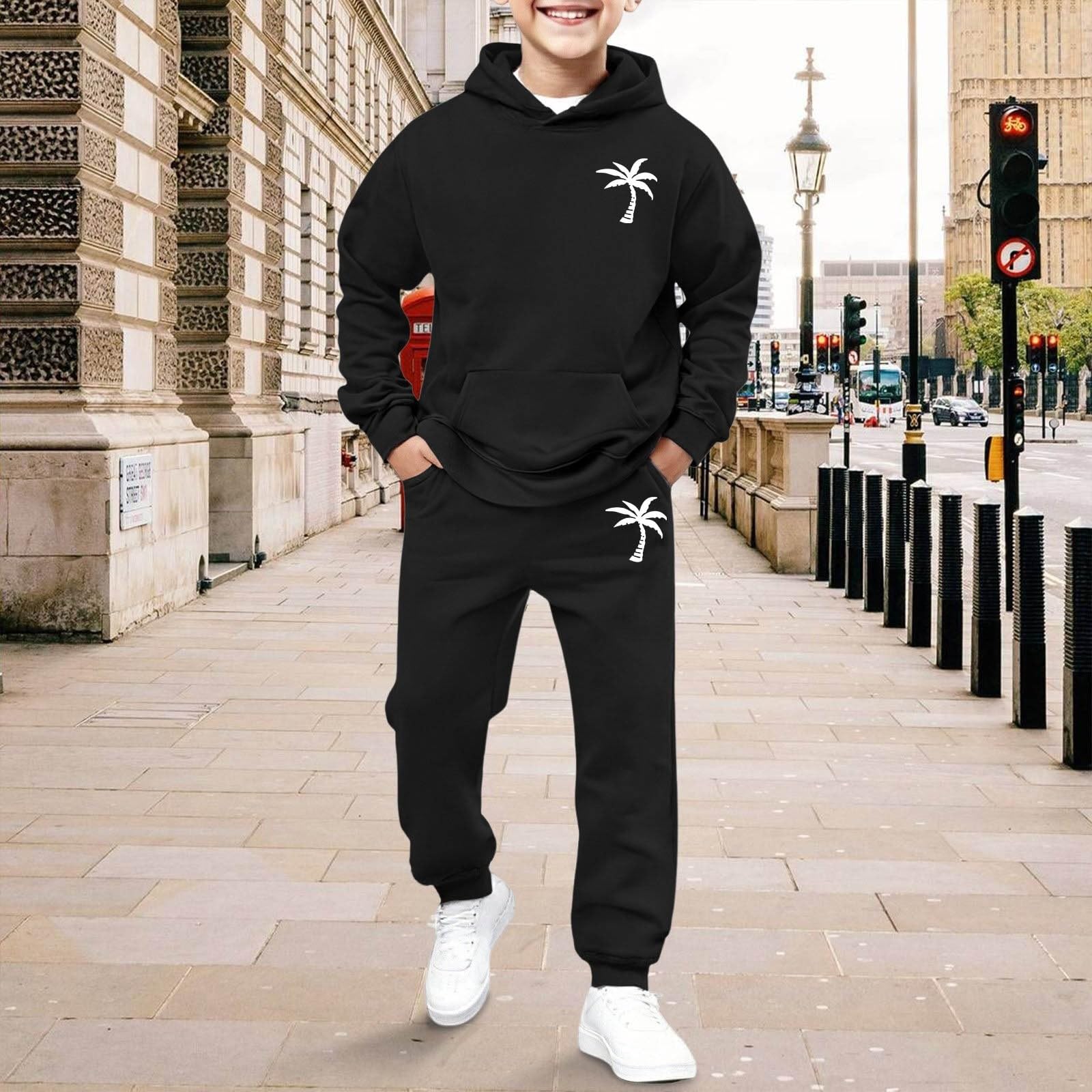 Jogginganzug Mädchen Jungen Bekleidungssets Winter Hoodie Warm Kuschelig Kleidung Zweiteilig Outfits für Kinder Trainingsanzug Freizeitanzug Bequemes Y2K Hip Hop Baggy Kinder Sportsachen Jungen