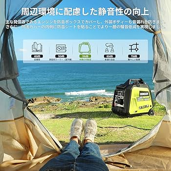 Amazon | EENOUR インバーター発電機 DK3500i 定格出力3.2kVA
