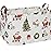 CLOCOR Collapsible Fabric Storage Container, Waterproof Toy Bin with Handles, Gift Basket (Watercolor Christmas)