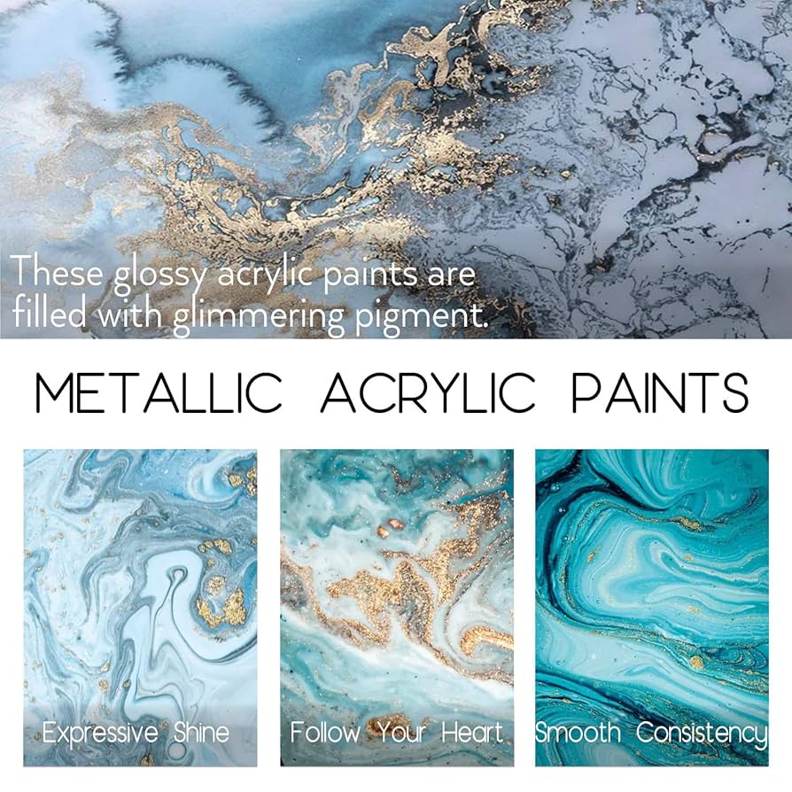 Morfo. Acrílic paint Amazon.com: HissiCo Metallic Acrylic Paint Set of Premium 20