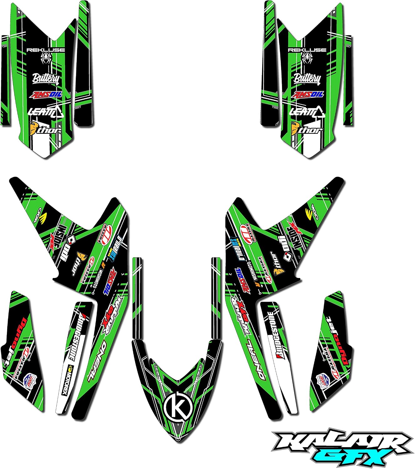 Graphics Kit for Arctic cat DVX400 DVX-400 (2005-2008) Swift Series Green 16 Mil - ATV UTV Custom Racing Graphics Stickers Decals Kit, no-plastics