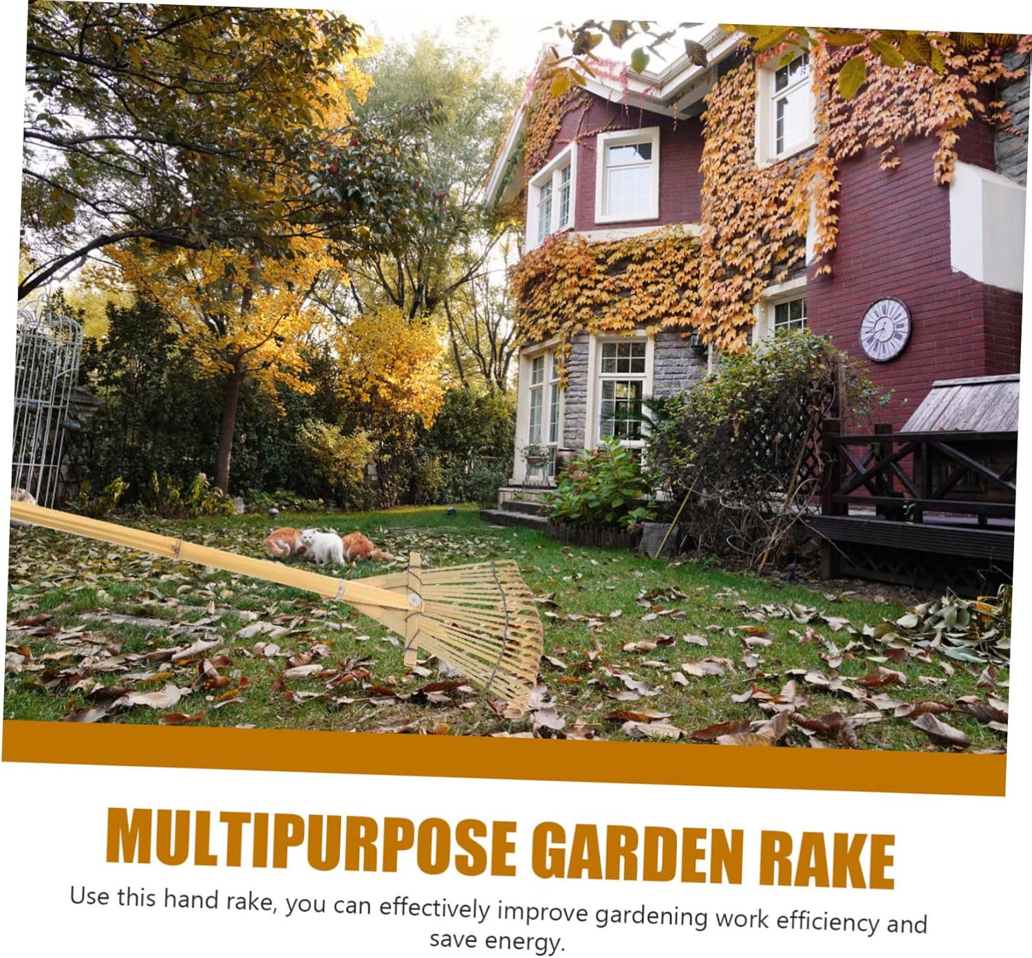 Toyvian Garden Hand Rake Tines Lightweight Ergonomic Handle for Digging Weeding Soil Loosening and Planting Flowers Construction for Gardening and Landscaping Tasks