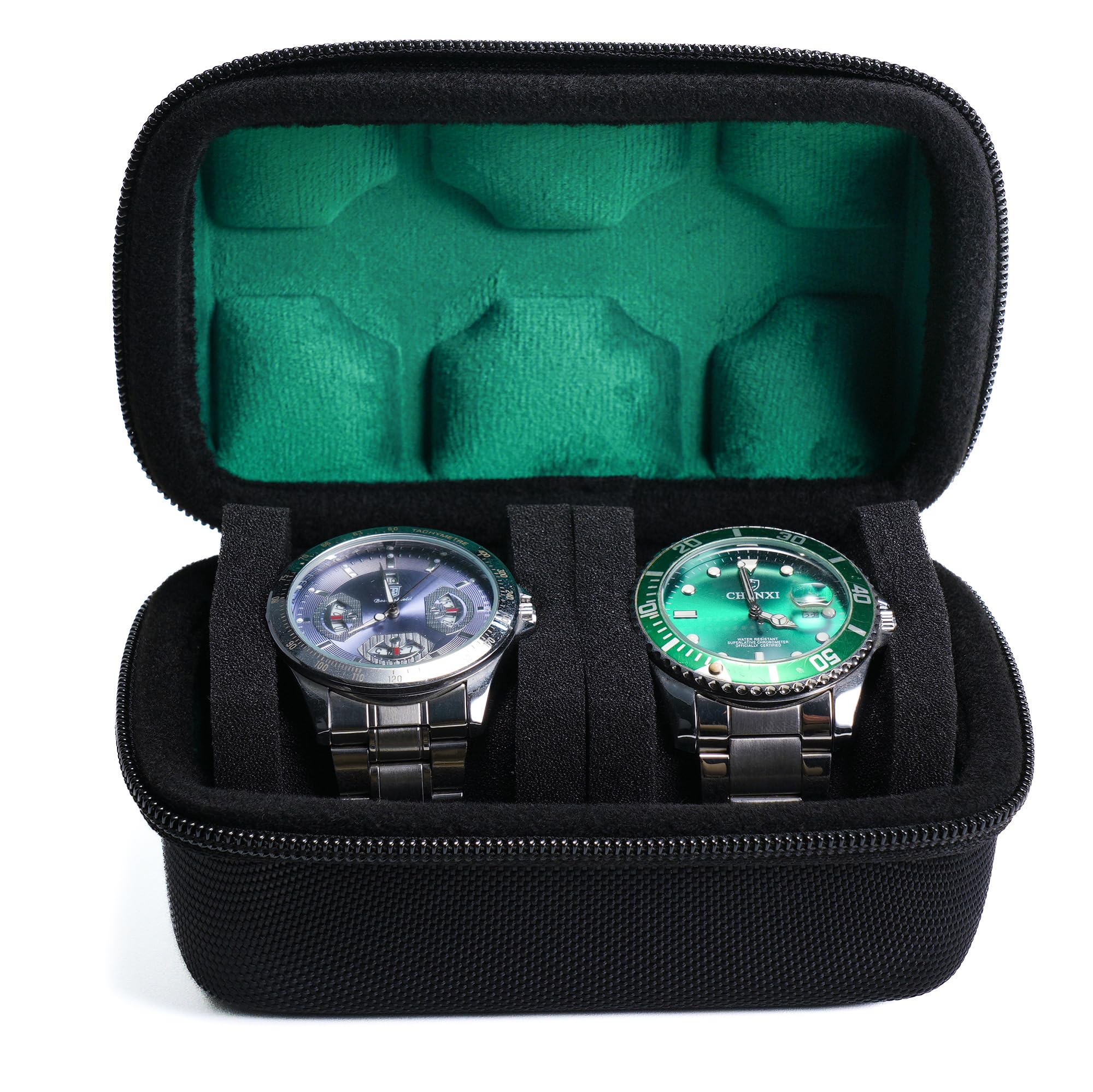ANVLOJRIH 2 slots watch travel case, hard men's watch travel organizer box
