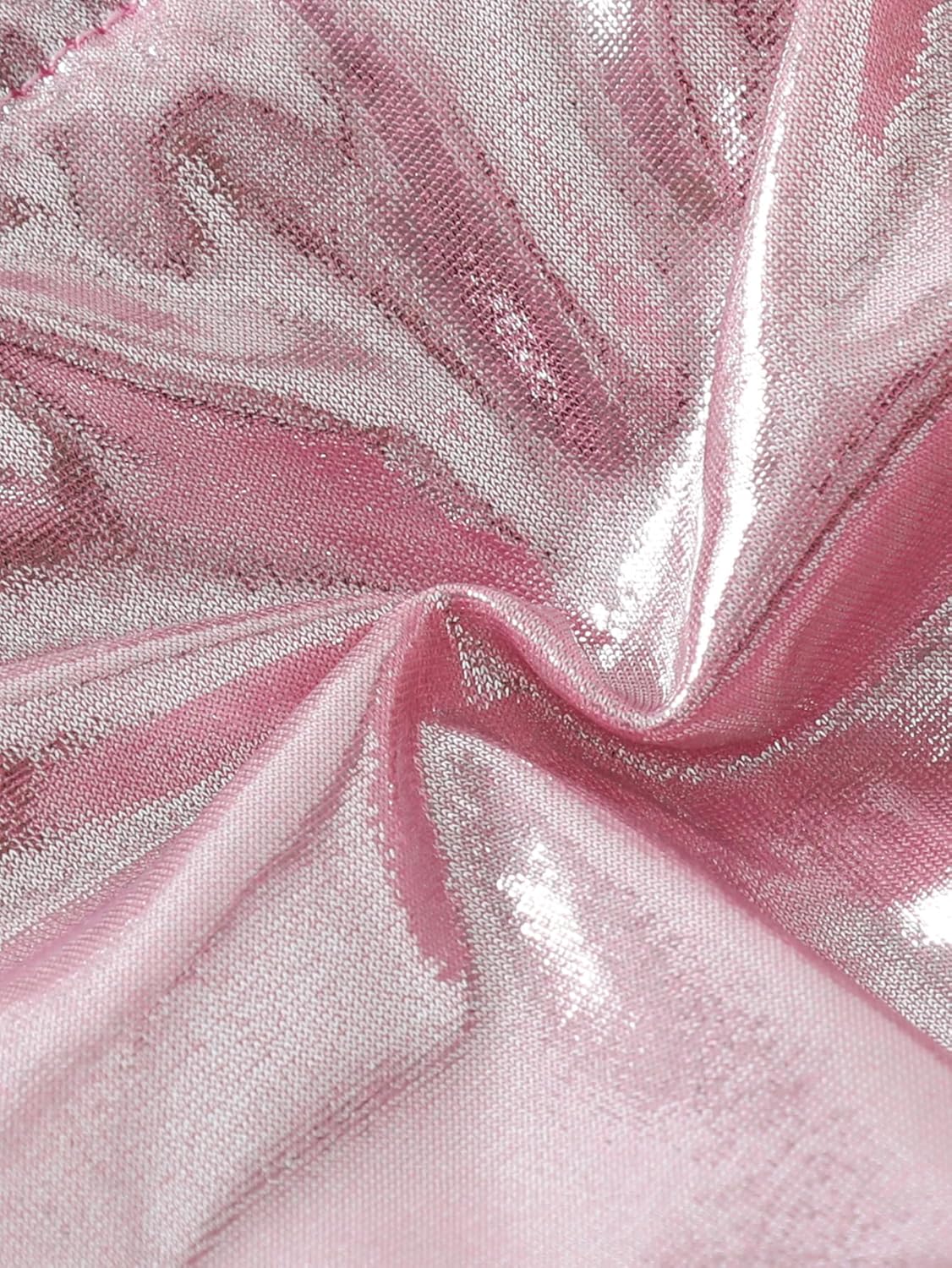 Women's Metallic Triangle Halter Bikini Sets Shiny Tie Back Pearl String Two Piece Swimsuit Bathing Suit Set - Image 2