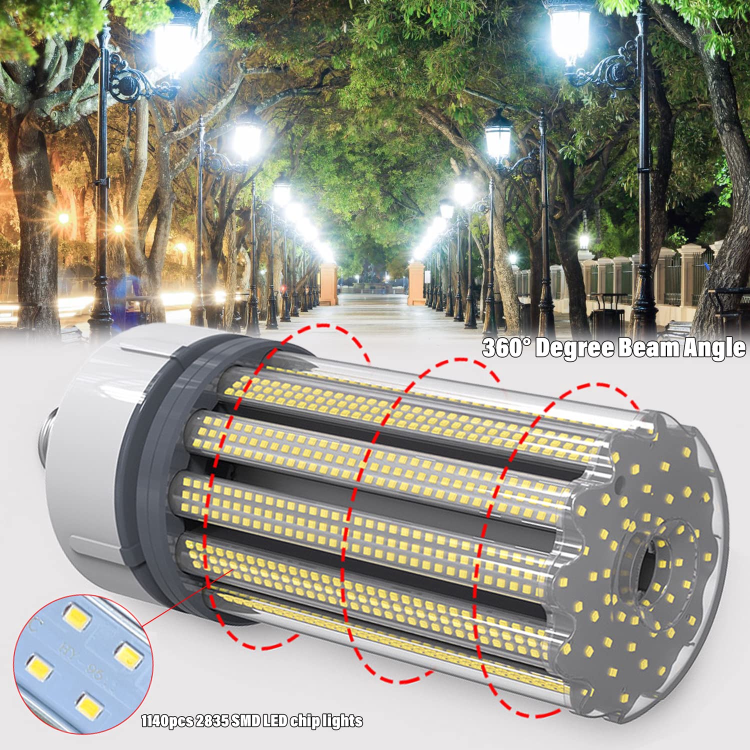 Lampadina LED A Mais Equivalente A 600 W, Attacco Mogul E39/E40, Luce Diurna 5000 K, 150 W E 19500 Lm, Lampadine LED per Grandi Superfici, per Interni Ed Esterni, Garage,（E39）