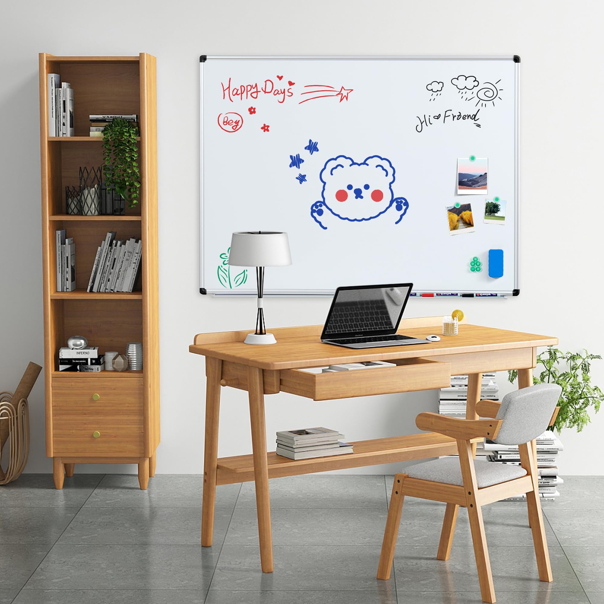 Dynamic-Wave Premium Whiteboard - 200 x 100 - Magnetwand & Schreib- und Zeichentafel - Vielseitige Magnettafel, Notiztafel für Büro, Schule & Zuhause